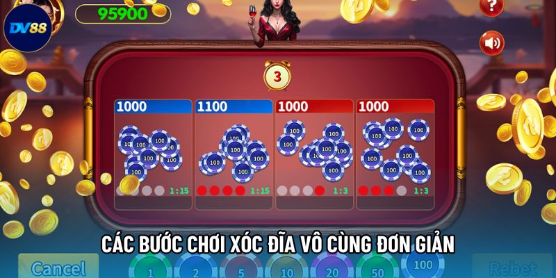 Các bước chơi xóc đĩa vô cùng đơn giản
